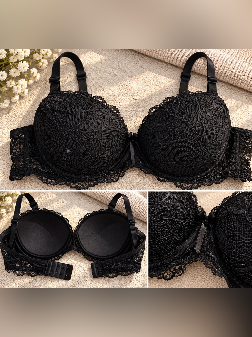 Lace Black push up bra